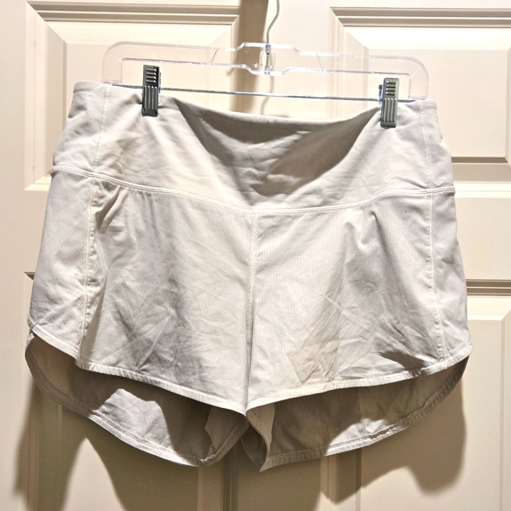 Lululemon Women's Cream/ White Shorts With Liner
